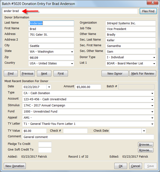 Batch Entry Annotated